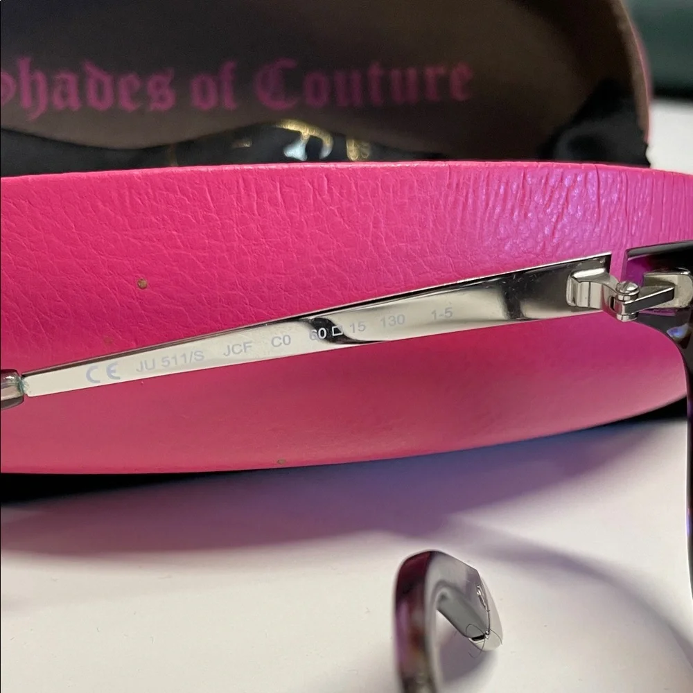 Juicy Couture Black Sunglasses with Pink Case - Picture 5 of 5